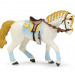 Фигурка белая лошадь с заплетенной гривой с голубой накидкой Papo