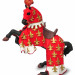  Принц Филипп в красном на рыцарской лошади набор фигурок Papo Мир Средневековья