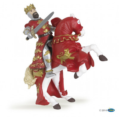  Король Ричард с мечом в красном и его лошадь набор фигурок Рыцари Средневековья