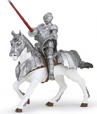  Рыцарь в латах с подвижным забралом и его лошадь набор фигурок Рыцари Средневековья