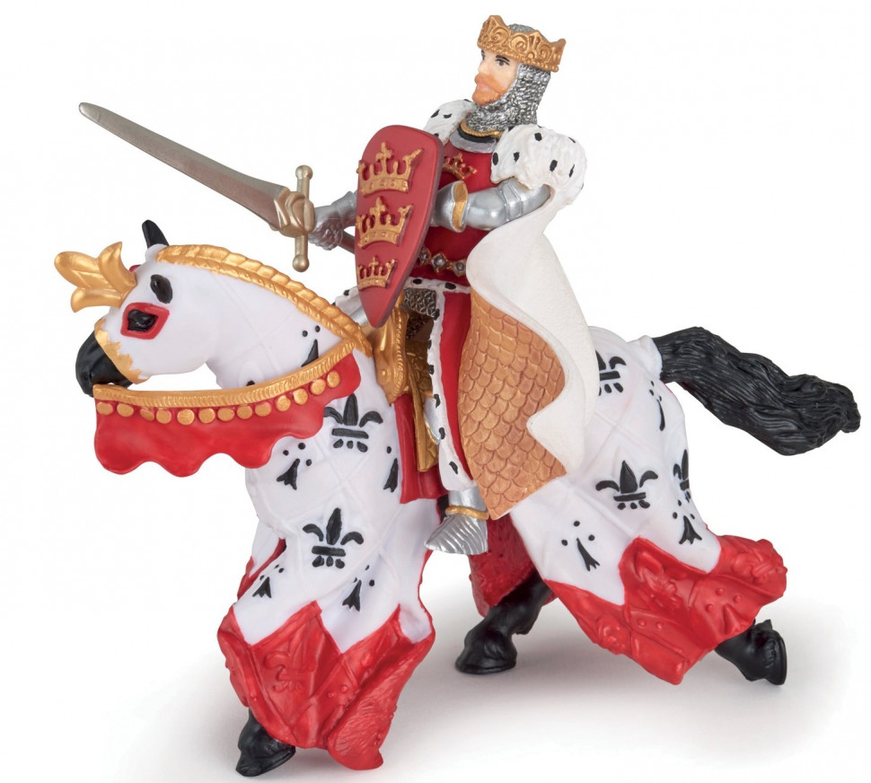  Король Артур с мечом на рыцарской лошади набор фигурок Papo Рыцари Средневековья
