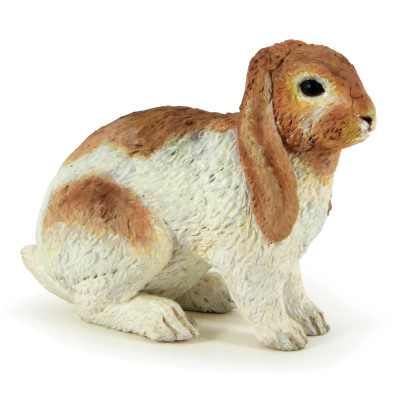 Фигурка вислоухий кролик бело-коричневый Papo