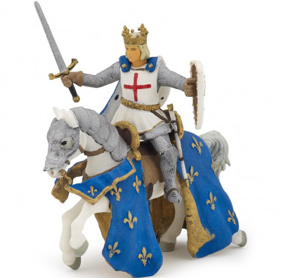 Набор фигурок Король Луис с мечои и щитом и его лошадь синий Papo