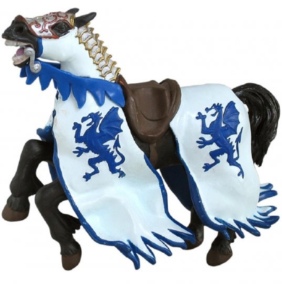 Фигурка Рыцарский конь со знаком Дракона, синий Papo